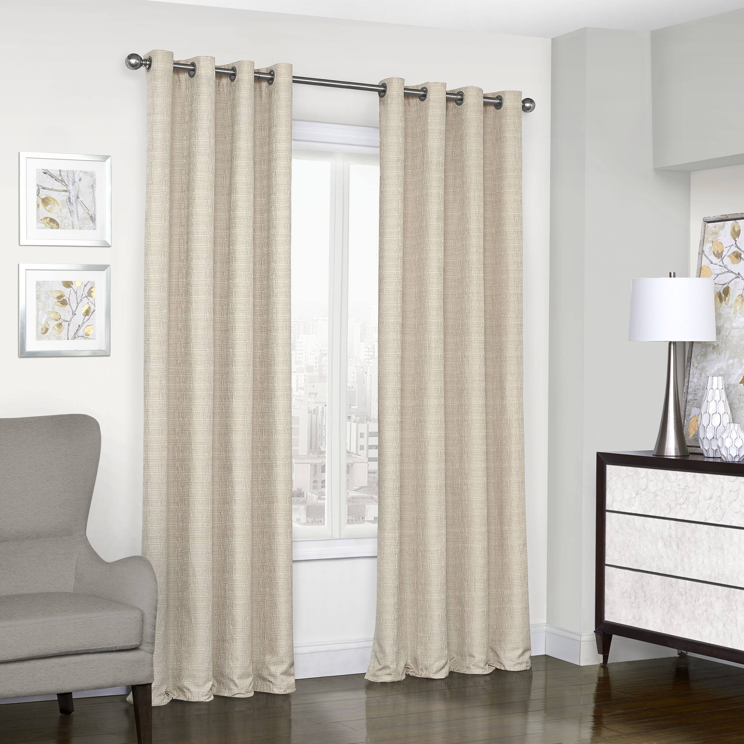 Eclipse Trevi Blackout Grommet Window Curtain Panel 108 Inch Grey Ebay Picture 6 Of 10
