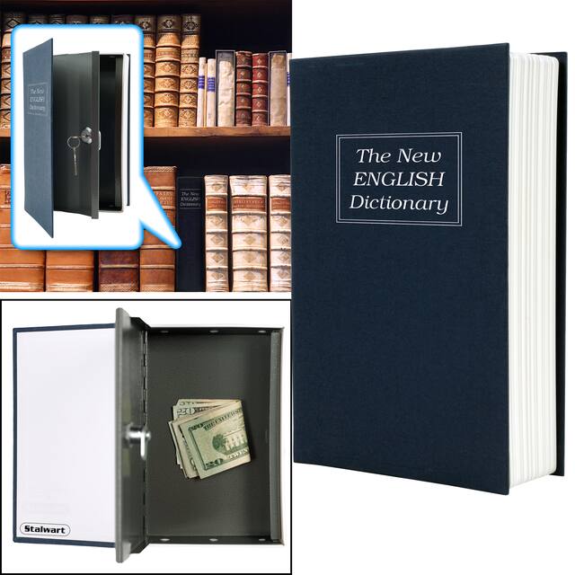 Stalwart Diversion Dictionary Book Safe w/ Key Lock, Metal - 6 x 9 in