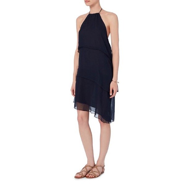 Love Sam Navy Tiered Mini Dress Free Shipping Today Love Sam Navy Tiered Mini Dress