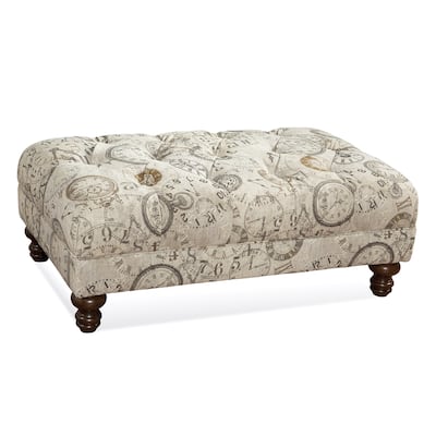 Roundhill Furniture Charbilia Fabric Tufted Cocktail Ottoman