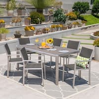 Cape Coral Outdoor Rectangle Aluminum 7-piece Dining Set by Christopher Knight Home