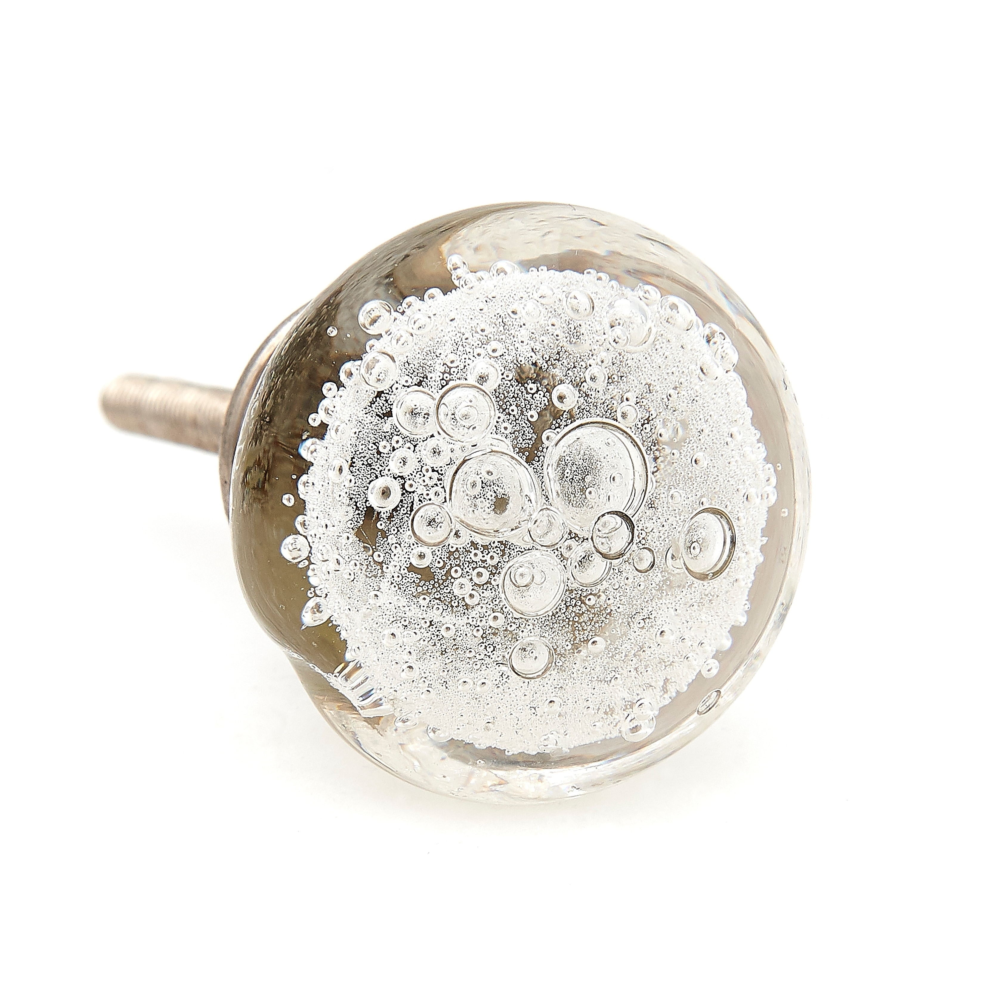 Shop Clear Bubbles Round Glass Drawer Or Door Knob Pulls Pack Of