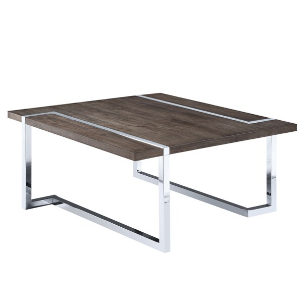 Kieran Contemporary Charcoal And Chrome Square Coffee Table Kieran Contemporary Charcoal And Chrome Square Coffee Table