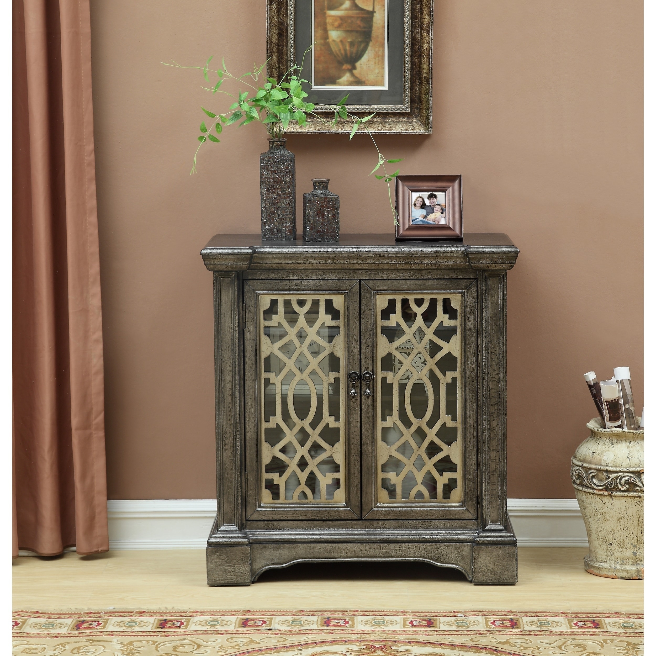 Shop Somette 2 Door Textured Crackle Finish Cabinet 31 5 L X 16