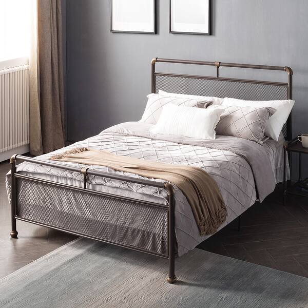 Shop Corvus Lorraine Vintage Style Antique Bronze Metal Bed With Mesh Accents On Sale Overstock 14676902