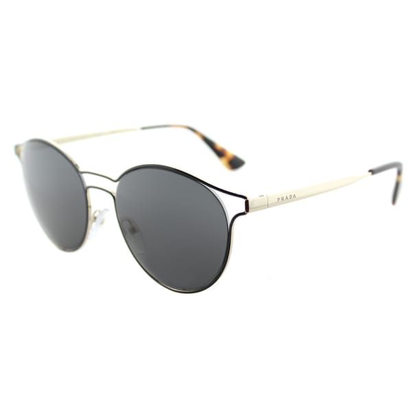 Shop Prada PR 62SS 1AB5S0 Cinema Black Pale Gold Metal Round Sunglasses Grey Lens - Overstock - 14677289 Shop Prada PR 62SS 1AB5S0 Cinema Black Pale Gold Metal Round Sunglasses Grey Lens - Overstock - 14677289