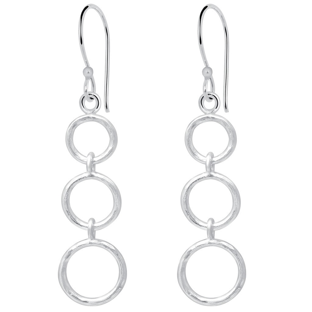 Handmade plain silver earrings Tribal Silver Earrings 925 Sterling Solid Silver