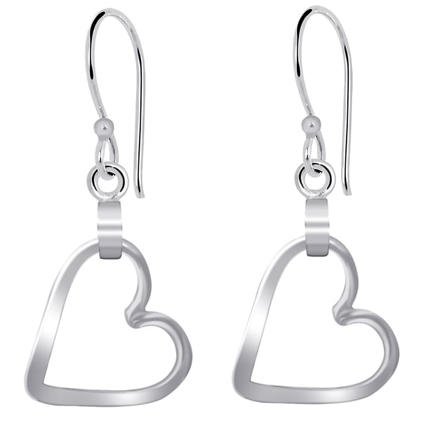 Essence Jewelry Solid Silver Hoop Earrings With Dangling Lovely Essence Jewelry Solid Silver Hoop Earrings With Dangling Lovely Hearts
