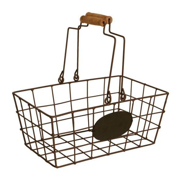 Wald Imports Brown Small Wire Market Basket