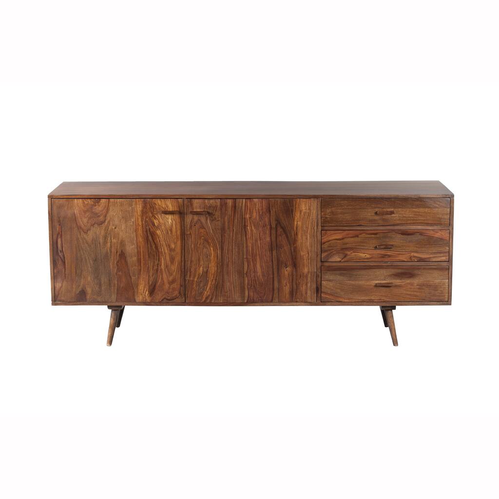 Mandara Handcrafted Solid Sheesham Wood Mid-Century Console - 70x18x28