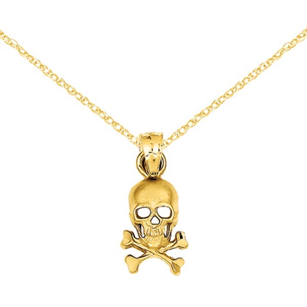 skull gold necklace