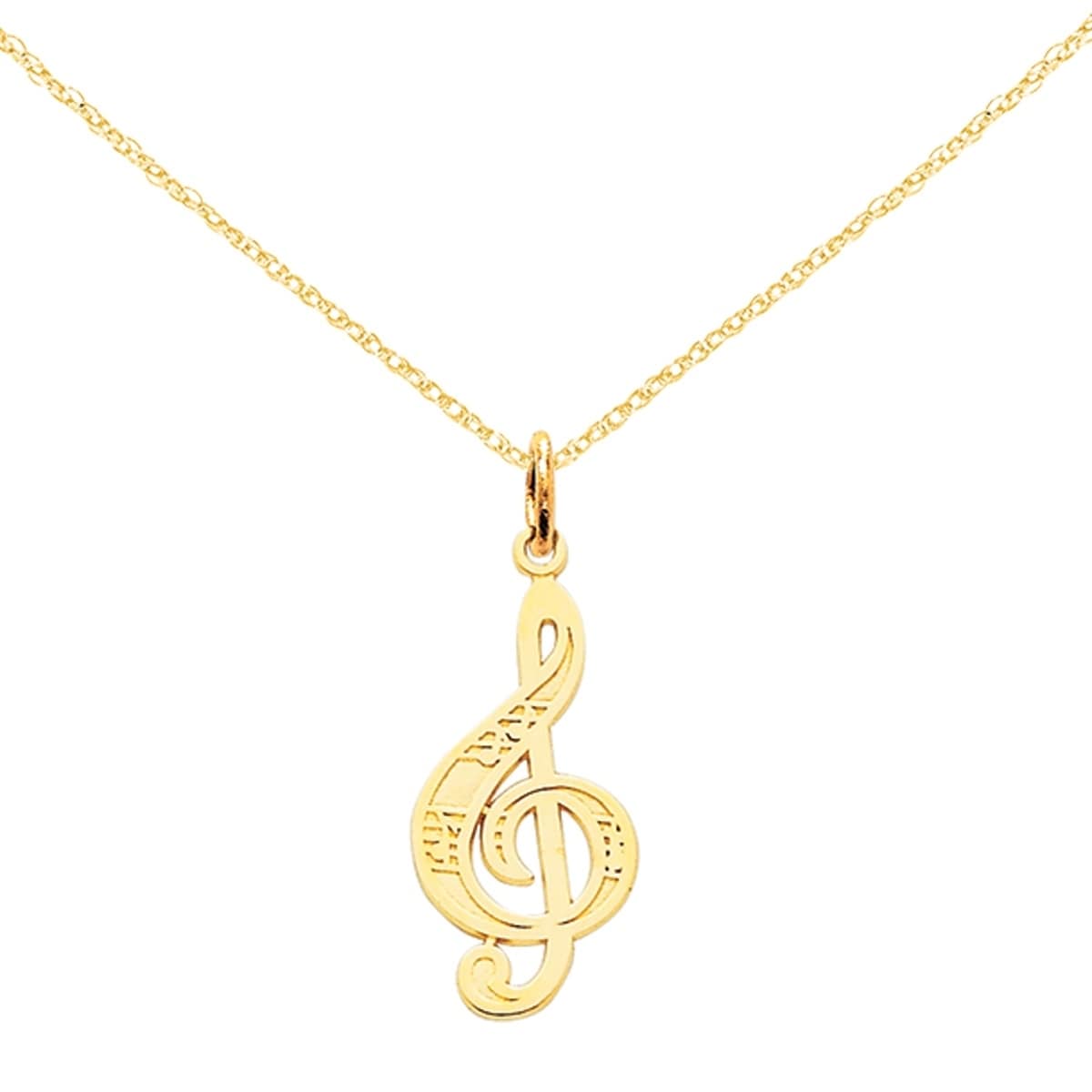 treble clef necklace gold