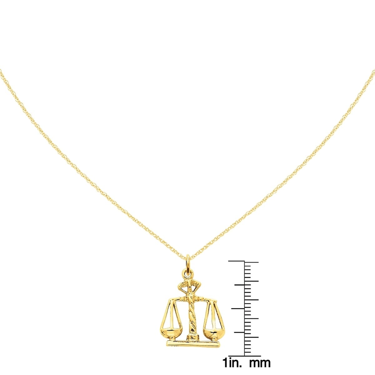 Bijoux, montres 14K Yellow Gold Scales Of Justice Charm A1493 Breloques, bracelets breloques