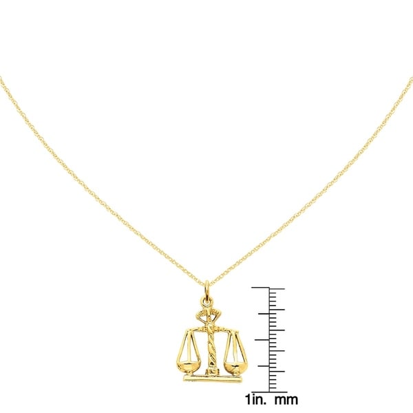 14k Yellow Gold Scales Of Justice Pendant