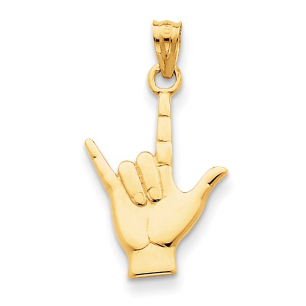 14k Yellow Gold Polished I Love You Hand And Sign Language Charm With 18 Inch Cable Rope Chain By Versil On Sale Overstock 14k Yellow Gold Polished I Love You Hand And Sign Language Charm With 18 Inch Cable Rope Chain By Versil On Sale Overstock