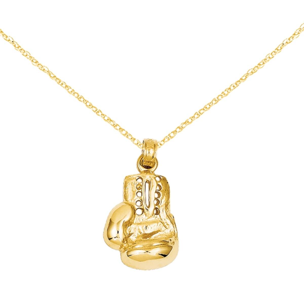 14k gold boxing glove pendant