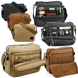 Multi Compartment Messenger Bags For Less Gearonic Vintage Canvas And Leather Messenger Bag