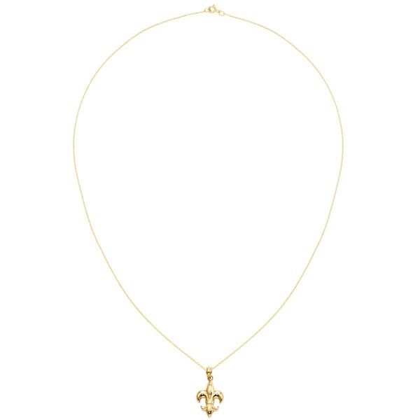 14K Yellow Gold 3-D Christmas Bell Pendant on an Adjustable 14K Yellow Gold Chain Necklace