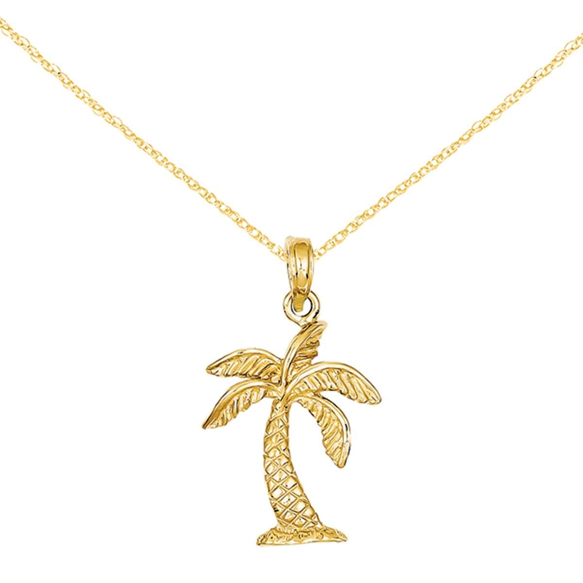 Sterling Silver 14k Gold-plated Reflections Palm Tree Dangle Bead