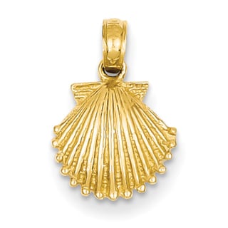 14k Yellow Gold Shell Pendant 10mm x 17mm