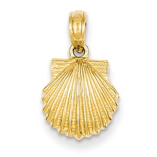 14k Yellow Gold Shell Pendant 10mm x 17mm