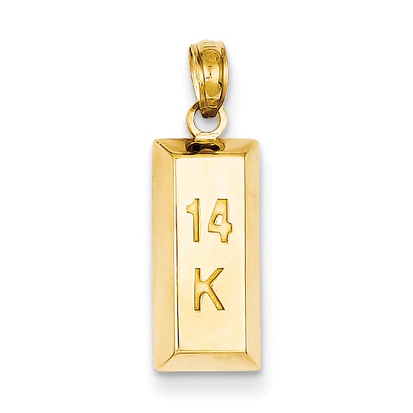 Shop 14 Karat Gold 3-D Gold Bar Pendant with 18-inch Chain - On Sale - Free Shipping Today ...