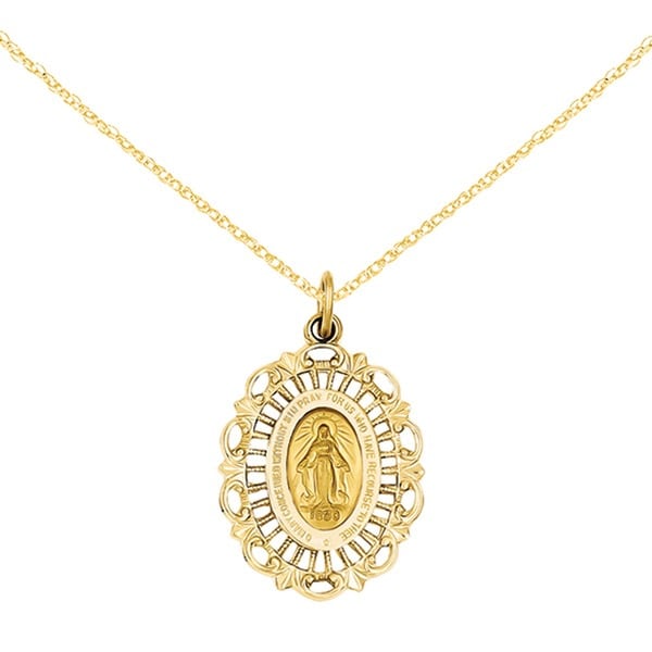 miraculous medal gold charm