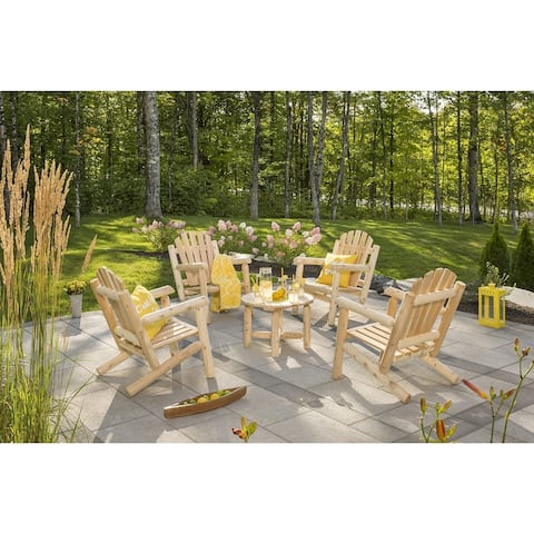 Bestar White Cedar 4 Chairs and Coffee Table Set