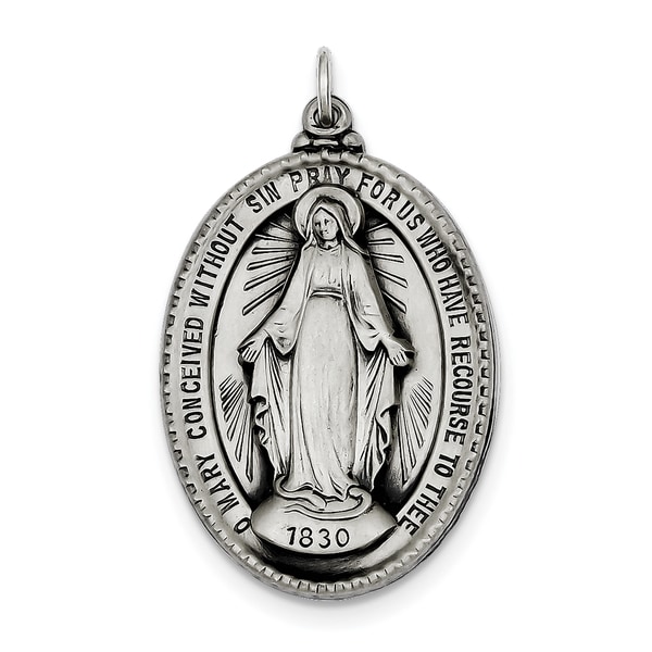 Sterling Silver Antiqued Miraculous Medal
