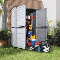 shop rubbermaid fg5l1000sdonx small vertical shed - free