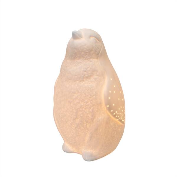 slide 2 of 4, Simple Designs Porcelain Arctic Penguin Shaped Table Lamp