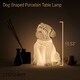 preview thumbnail 4 of 3, Simple Designs Porcelain Puppy Dog Shaped Table Lamp, White - 6.43"L x 7.21"W x 10.3"H