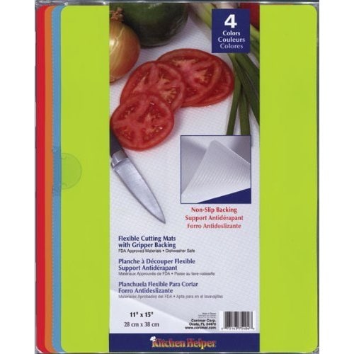 Chop-Chop Flexible Non-Skid Cutting Mat, Assorted Colors, Set of 4, Blue