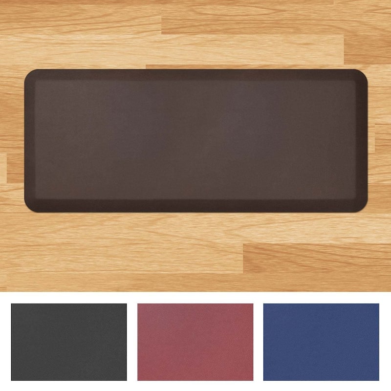 Designer Comfort Leathergrain Anti-Fatigue Kitchen Mat - 1'8" x 4' - 1'8" x 4'