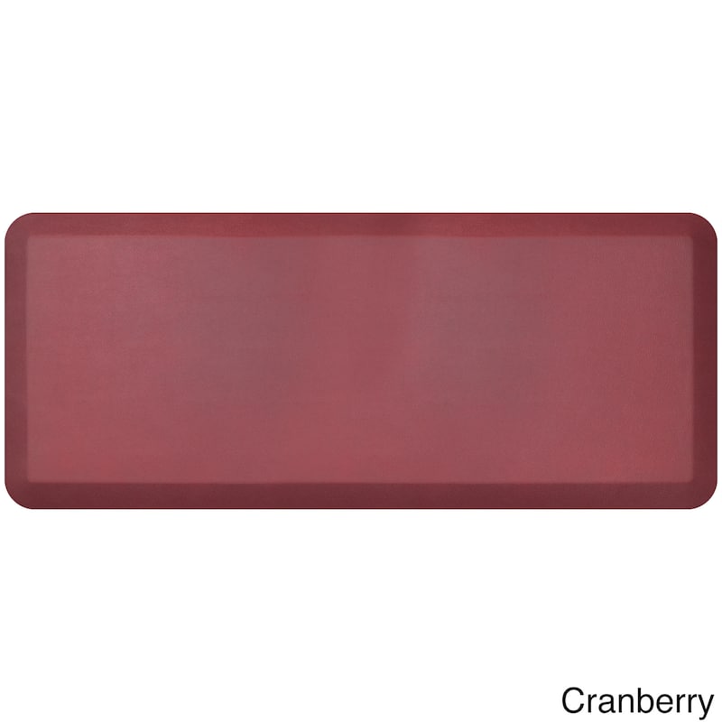 Designer Comfort Leathergrain Anti-Fatigue Kitchen Mat - 1'8" x 4' - 1'8" x 4' - Cranberry