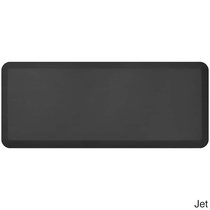 Designer Comfort Leathergrain Anti-Fatigue Kitchen Mat - 1'8" x 4' - 1'8" x 4' - Jet