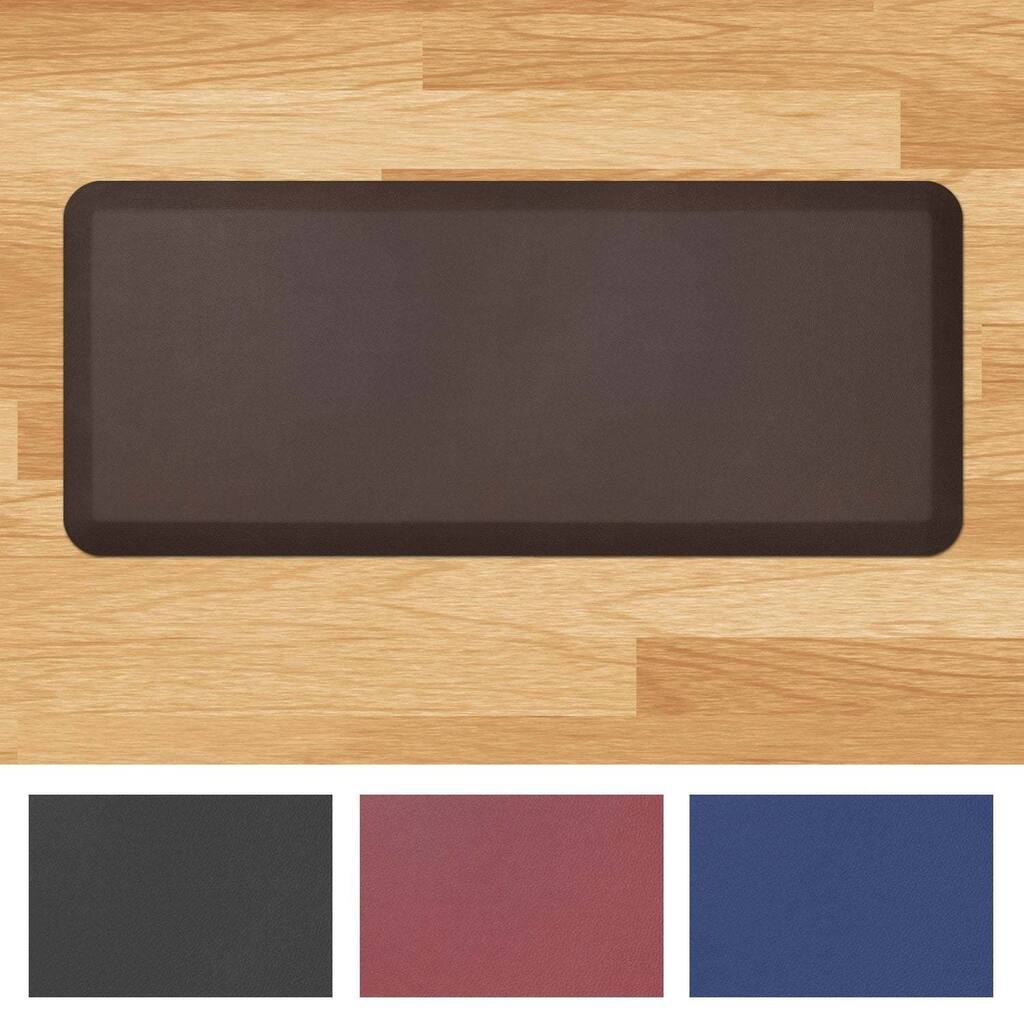 Designer Comfort Leathergrain Anti-Fatigue Kitchen Mat - 1'8" x 4' - 1'8" x 4'