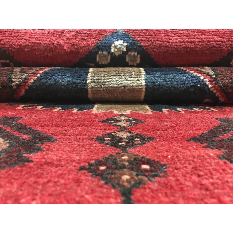 FineRugCollection Handmade Semi-Antique Persian Hamadan Red Oriental Runner (3'1 x 9'8)