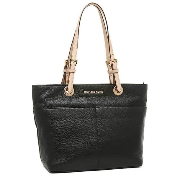 Shop Michael Kors Bedford Black Top Zip Pocket Handbag ...