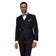 Statement Suits Men's Wool Solid Color 3-piece Suit in Navy - 44R - (As ...