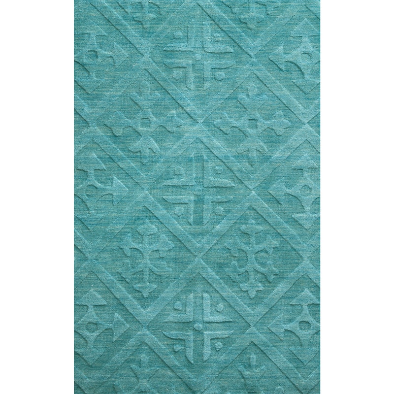 Rizzy Home Technique Collection Aqua Diamond Rug