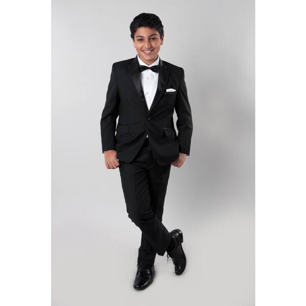 Shop Tazio Boys Black 4 Piece Suit Overstock