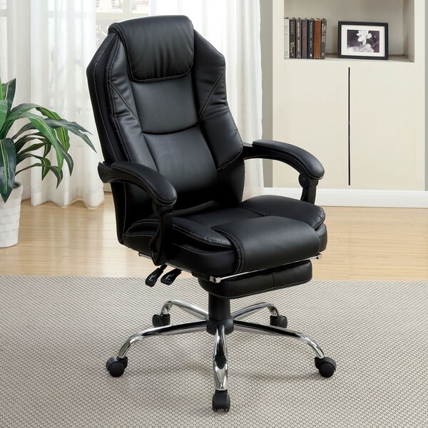 Shop Furniture of America Hami Contemporary Black Leatherette Office