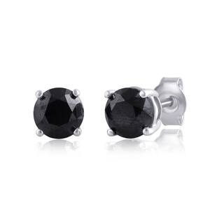 2 5 To 3 Carats Diamond Earrings Online At Our Divina Sterling Silver 3ct Tdw Black Diamond Stud Earring