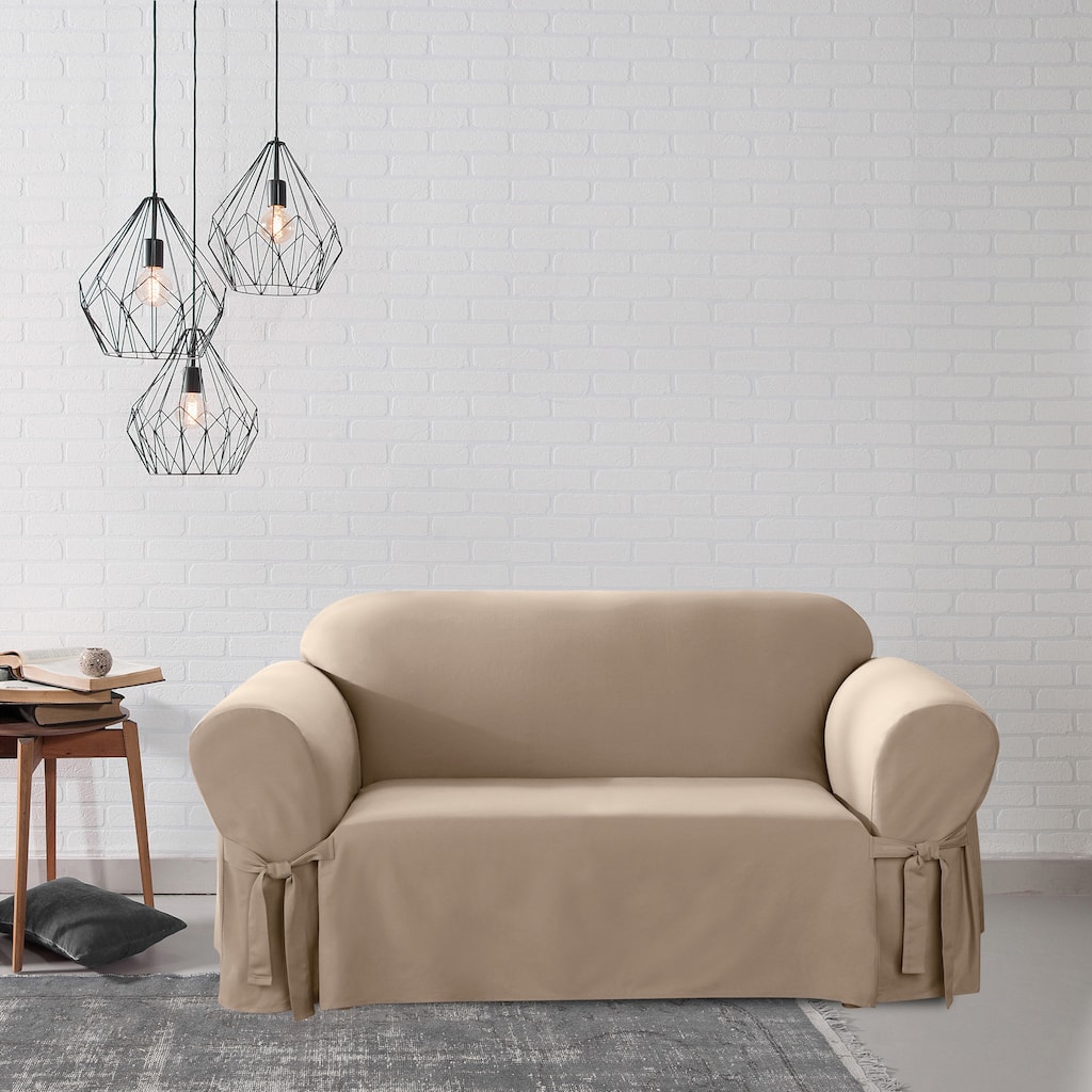Sure Fit Cotton Duck Washable Loveseat Slipcover