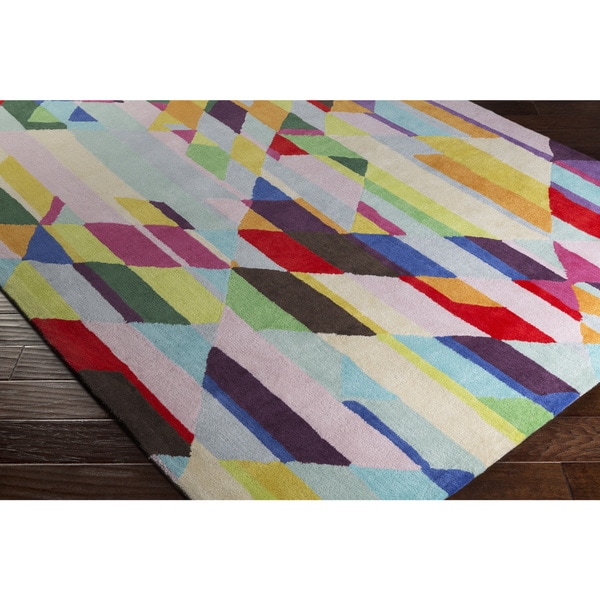 Porch & Den Sherman Hand-tufted Wool Multicolor Area Rug - 5' x 7'6"