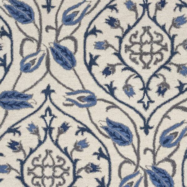 Alora Decor Liberty Cream and Blue Hand-tufted Wool Rug