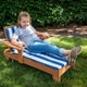 preview thumbnail 2 of 0, Homeware Kid's Wood Blue and White Cushion Outdoor Chaise Lounge Chair