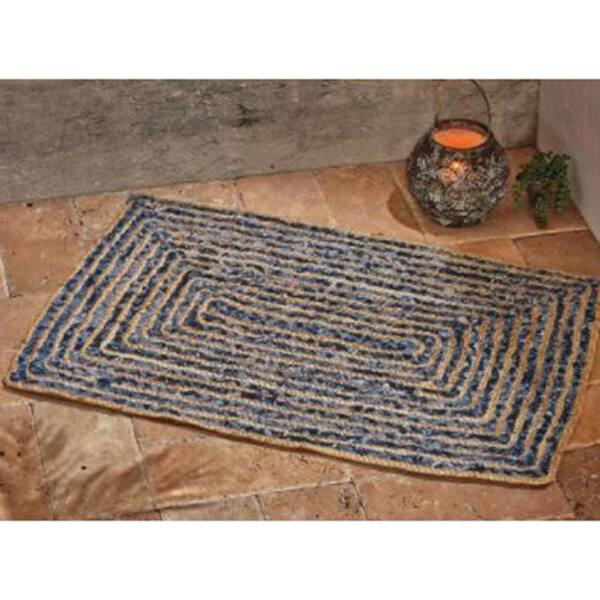 Jean Tag Rug TAG Handwoven Denim Jute Rug - Bed Bath & Beyond - 14690312