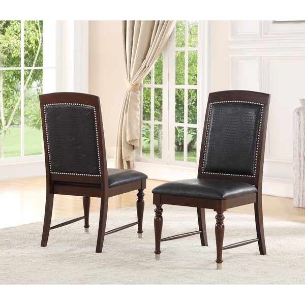 Abbyson Delano Luxury Leather Dining Chair (Set of 2)